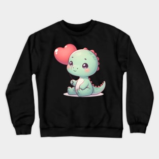 Cute Dinosaur with Balloon Crewneck Sweatshirt